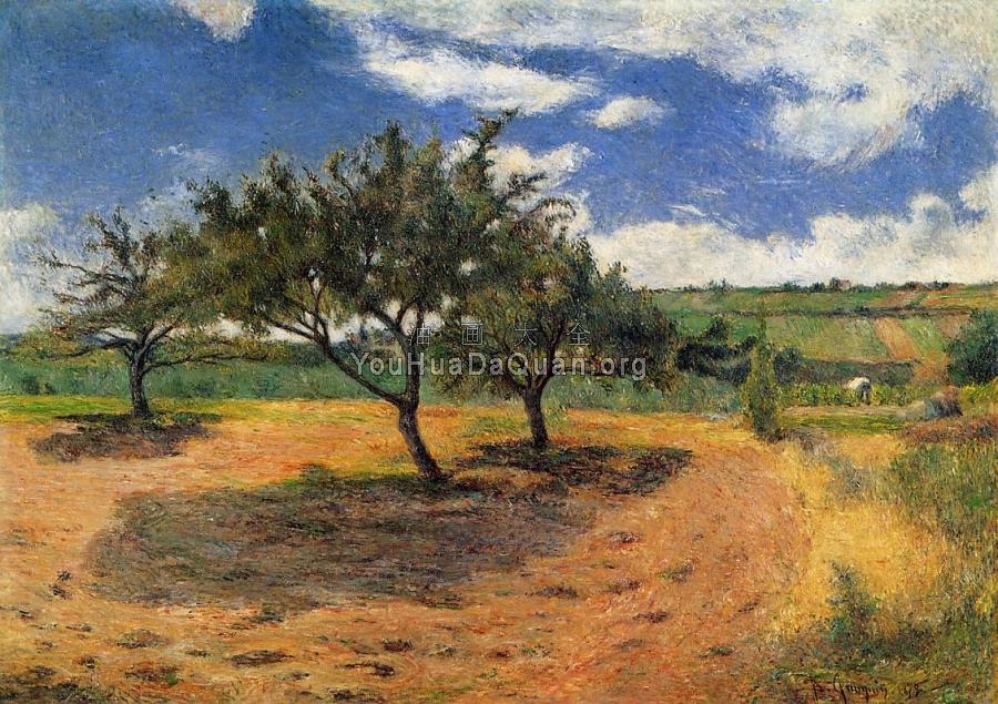 Apple Trees at l'Hermitage - 保罗·高更